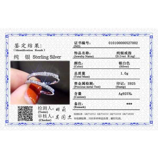 Med referenser 100 % original tibetanskt silver 2 mm staplingsbar ring högkvalitativa små strass Fashion Girl Studentsmycken 7