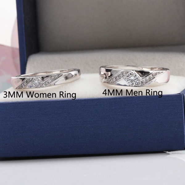 Äkta tibetansk silverring mode parringar för män och kvinnor förlovningsbröllopsband Modepresent 3mm Women Ring US11