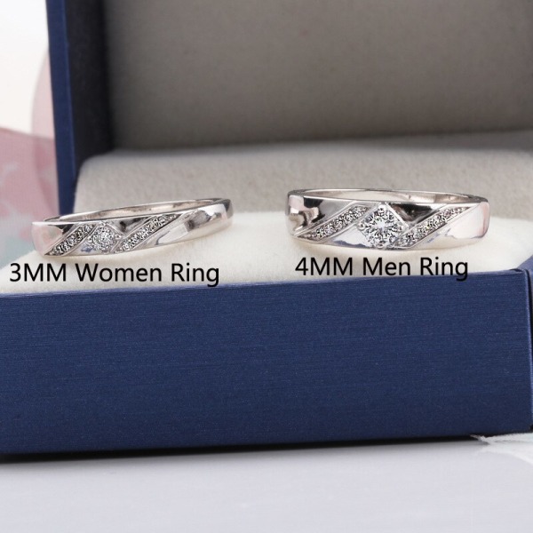 Äkta tibetansk silverring mode parringar för män och kvinnor förlovningsbröllopsband Modepresent 3mm Women Ring US6