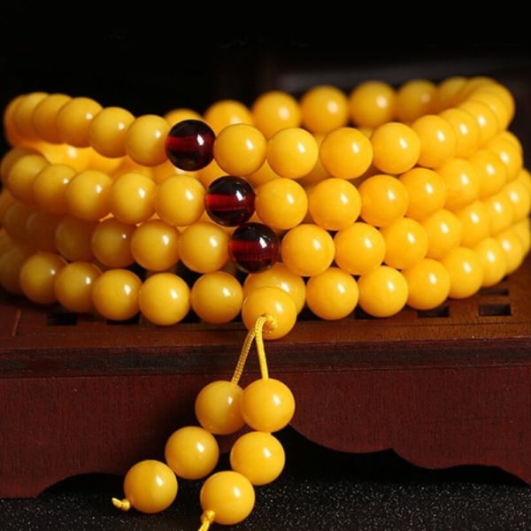108 Bön runda pärlor Kvinnor Män Armband 8mm Buddhism Halsband Äkta Naturligt Blod Röd Amber Ädelsten Armband För Kvinnor D-6MM108 capsules