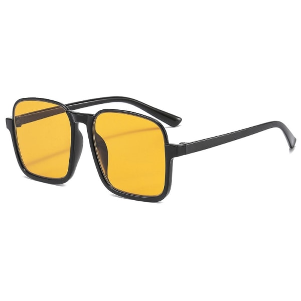 2023 Nya fyrkantiga retrosolglasögon med stor ram Vanligt ansikte utomhusspel UV-beständiga glasögon Avancerade personliga solglasögon Orange-Black Box Set