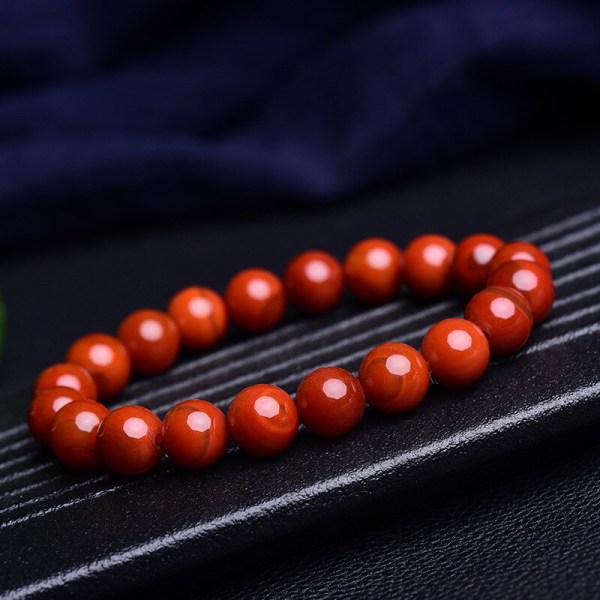 Äkta Natural Jade Armband Southern Red Agate Buddha Beads Armband För Herr Dam Certifierade Jades Accessoarer Smycken 8mm