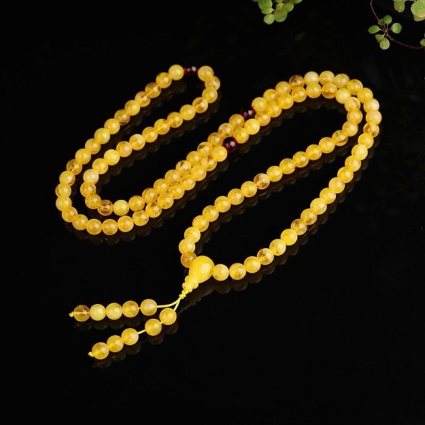 Naturligt bärnsten honungsvax handsnöre guld vriden honung 108 Buddha pärlor handsnöre multi för män och kvinnor 8mm 108