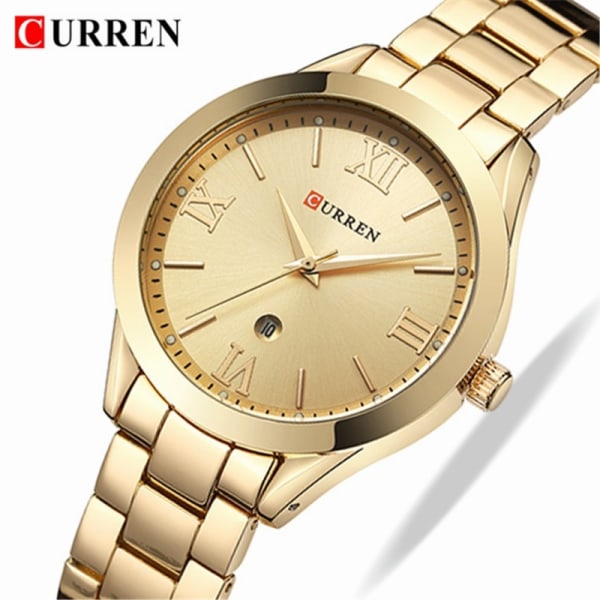 CURREN Original Watch Modemärke med Kvarts Datum Display Vattentät Watch Relogio Feminino gold box