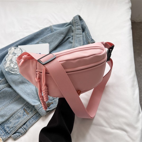 Ny Casual underarm liten väska Dam enkel bröstväska Nisch Canvas Design Crossbody väska Pink