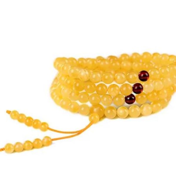 108 Bön runda pärlor Kvinnor Män Armband 8mm Buddhism Halsband Äkta Naturligt Blod Röd Amber Ädelsten Armband För Kvinnor C-6MM 108 capsules