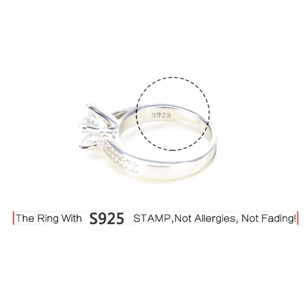 Stor 3.0ct Solitaire Ring Lyxig rent vitguld Tibetansk silverring med inloggningsuppgifter Bröllopsförlovningsband Damsmycken 11