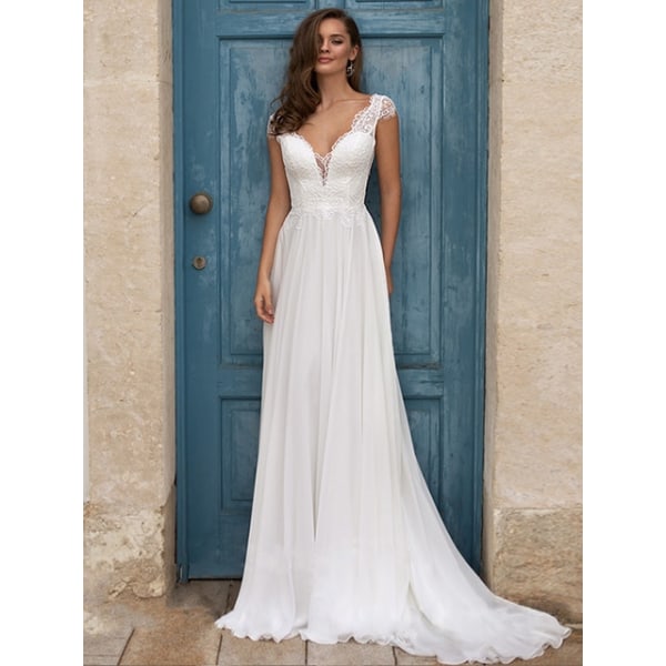 Boho vit djup v-ringad bröllopsklänning för kvinnor brudklänningar 2023 spets rygglös bohemisk vestido de noiva robe de mariée picture color 10