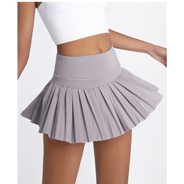 Cloud Hide Damer Säkra tenniskjolar XS-XXL Golflöpning Plisserad byxkjol SEXIG Sport Fitness Gym Shorts Ficka Hög midja Skort DeepGreyPurple XL