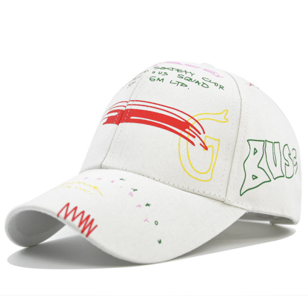 trendig printed hatt för män och kvinnor matchande utomhussolhatt trendigt mode baseballhatt med cap Cp8132White Adjustable