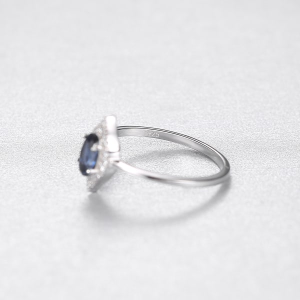 S925 Sterling Silver Ring för kvinnor Set med Lab Skapade ädelstenar färgglada silver 6