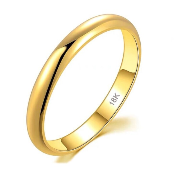 Never Fade Minimalistisk Fin Guld Färg Rostfritt stål Ring Allergi gratis present för kvinnor män 4 mm glansig parring 18K Rose Gold US11