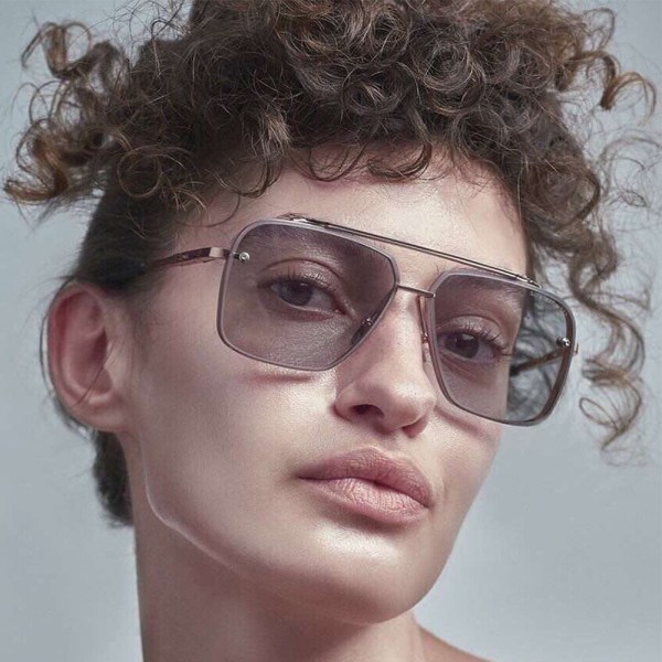 Klassiska Lyx Herr Solglasögon Glamour Modemärke Solglasögon För Kvinnor Speglade Retro Vintage Fyrkantiga Designer nyanser GoldGradualBlue