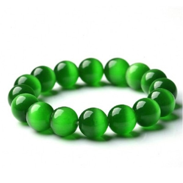 Äkta Natural Green Jade Armband För Kvinnor Män Ädelsten Runda stenpärlor Elastiska pärlor Armband Armband Temperament Smycken Red