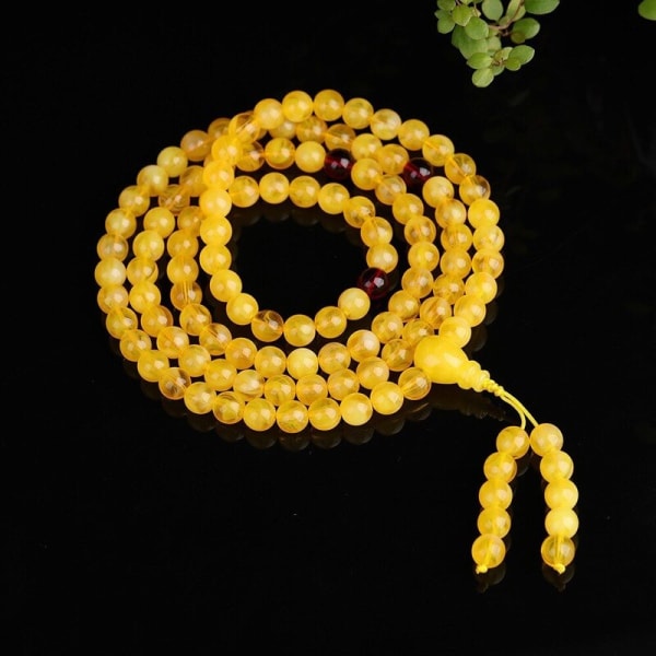 Naturligt bärnsten honungsvax handsnöre guld vriden honung 108 Buddha pärlor handsnöre multi för män och kvinnor 8mm 108