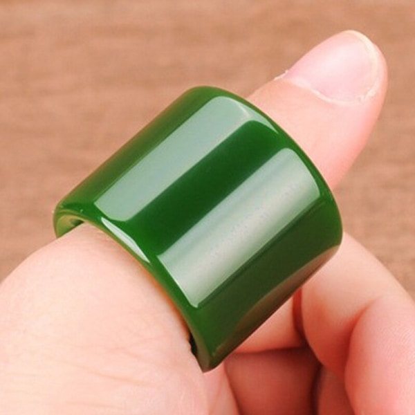 Äkta Naturlig Grön Jade Hjärta Sutra Ring Män Kvinnor Real Certified Jades Sten Hand snidade parringar Fina smycken Presenter Beige