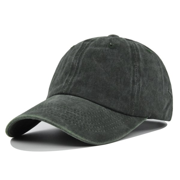 Högkvalitativ ren färg tvättad cap belagd bomull 6-linjers distressed peaked cap solhatt glansig cap Cl7323NavyBlue Adjustable