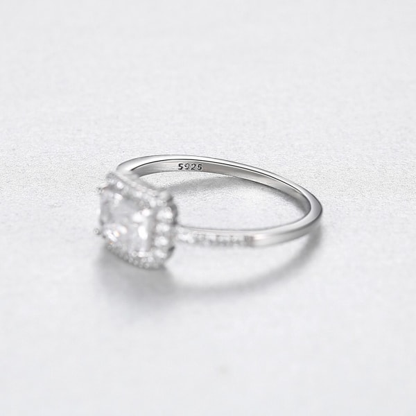 Nya fyrkantiga Topaz Ädelstensringar för kvinnor Bröllopsförlovning Fina smycken 925 Sterling Silver Promise Eternal Accessories SR20101032-G 6
