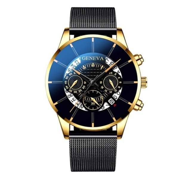 Herrmode watch med stålrem - Watch GoldMeshWithWhiteSurface