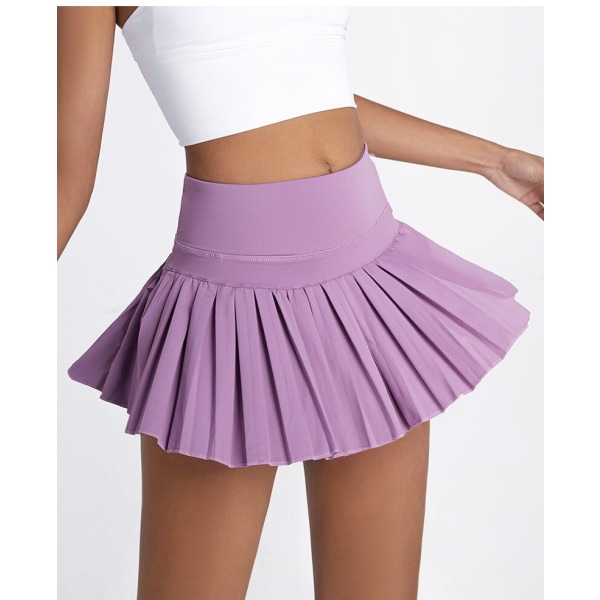 Cloud Hide Dam Tenniskjolar XS-XXL Dans Löpning Cykling Plisserad byxkjol SEXIG Sport Fitness Gym Hög midja Skort NoblePurple XS