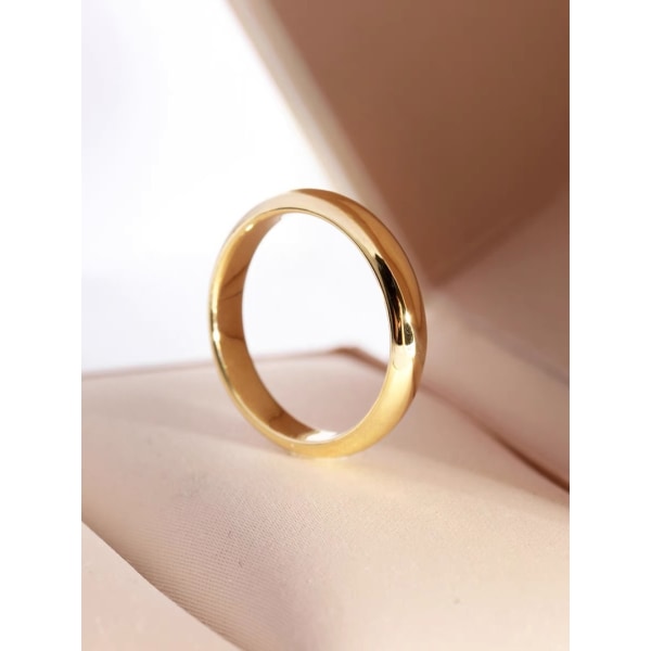 Never Fade 4mm Enkelt mode Guldfärgsring Exklusivt par bröllopsringar för män och kvinnor i rostfritt stål grossist 10