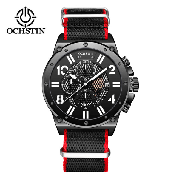 Herre Quartz Ur - Vattentät Kronograf Armbandsur LK626392116586 AllBlackCarbonCrystalBlackNylon