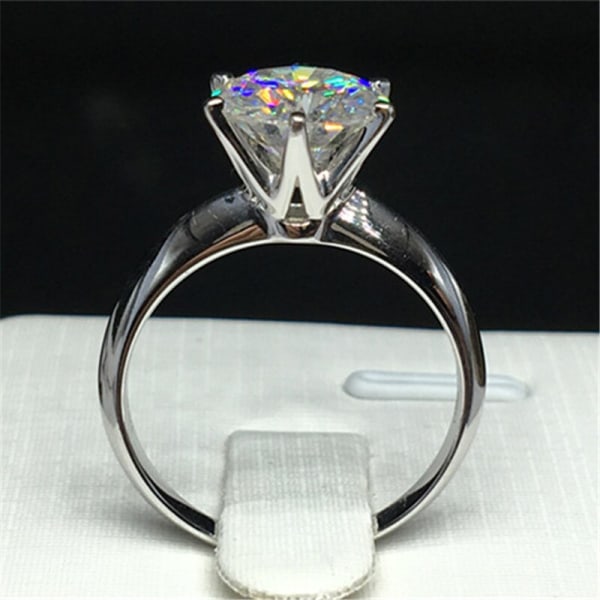 Fin Vit/Gul/Roséguld Färg Ring Solitaire 2.0ct CZ Zircon Gift Ring Gift Rings For Women R169 US10
