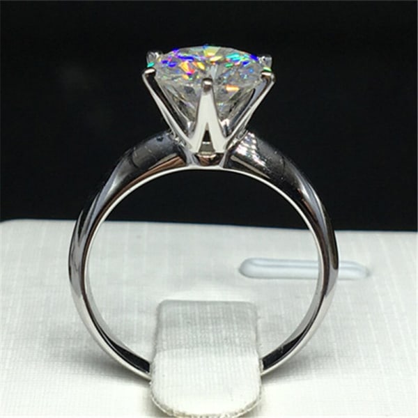 Fin Vit/Gul/Roséguld Färg Ring Solitaire 2.0ct CZ Zircon Gift Ring Gift Rings For Women R169 US11