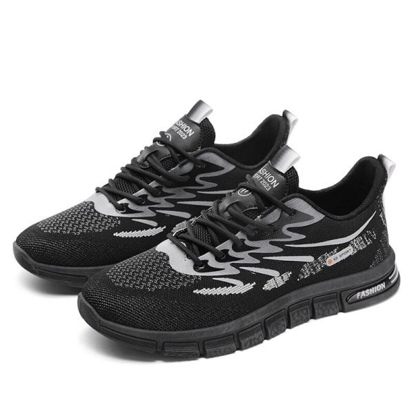 Löparskor för män New Arrival Mode Sneakers Man Lätt Andas Fitness Trainers Spring Outdoor Walking Boots Tenis 2023 US SIZE Black 8.5