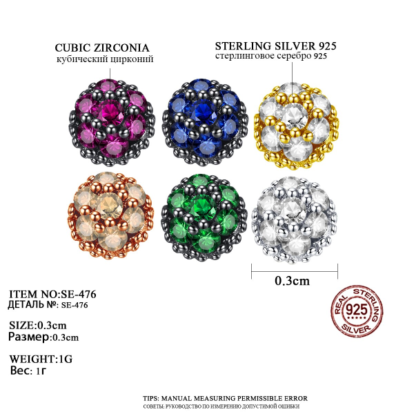 Färgglada Cubic Zircons Pure 925 Sterling Silver Stud Örhängen Set Modesmycken för kvinnor 2023 Vän Julklappar Multicolor