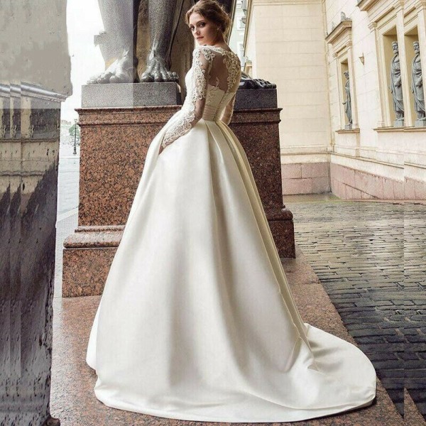 Eleganta fläckar bröllopsklänningar med A-linje 2023 för kvinnor brudklänningar brudklänningar vestidos de novia Custome Made Ivory 16W