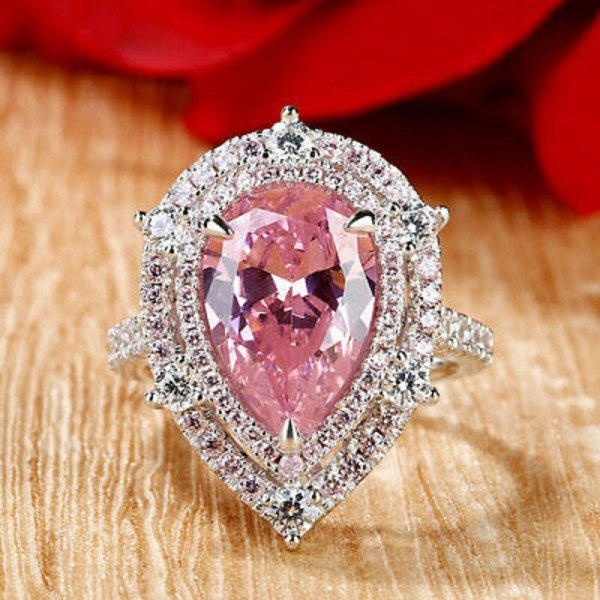 Rosa päronformad ring för kvinnor F1313 Pink 9