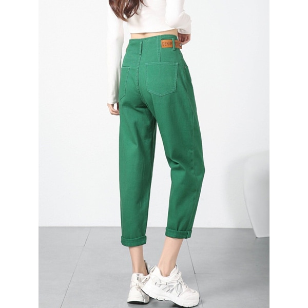 FINORD Vintage High Waist Green y2k Boyfriend Jeans Dam Korean Casual Harem Mom Jeans Streetwear Harajuku Loose Denim Byxor Beige XL