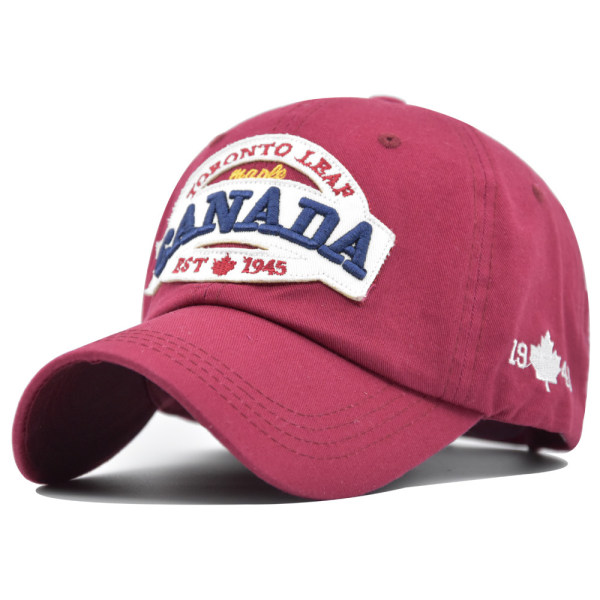Vår- och sommarhatt Maple Leaf 1945 Cap Canad Par Hattar Peaked Cap Solhatt utomhus Red Adjustable