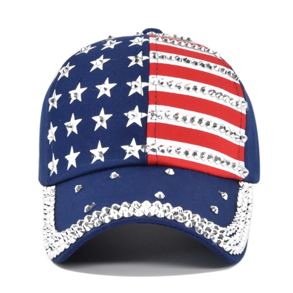 American Flag Baseball Cap Mode Diamond Baseball Cap Solskydd för män och kvinnor Sol-Poof Peaked Cap Partihandel Cl7172Red Adjustable