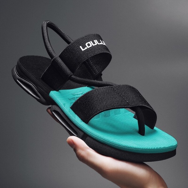 Nya tofflor och sandaler för män Dubbel användning sommar ytterkläder Höga elastiska elastiska band Business Edition Casual Trendiga strandskor dull grey 43