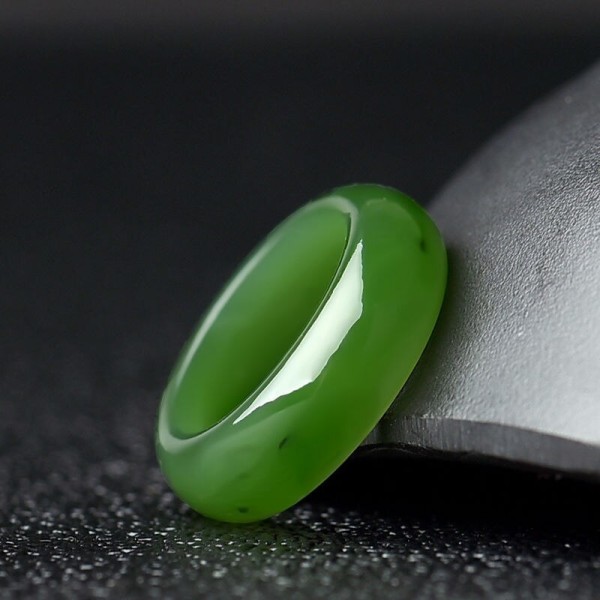 Äkta Naturlig Hetian Jade Nephrite Ring Män Kvinnor Helande Ädelsten Fina Smycken Grad A Gröna Jades Band Ringar Lucky Amulet 18mm certificate