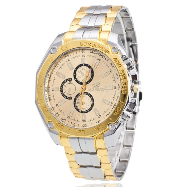 Herrmode watch med stålrem - Watch Gold-GoldNoodles