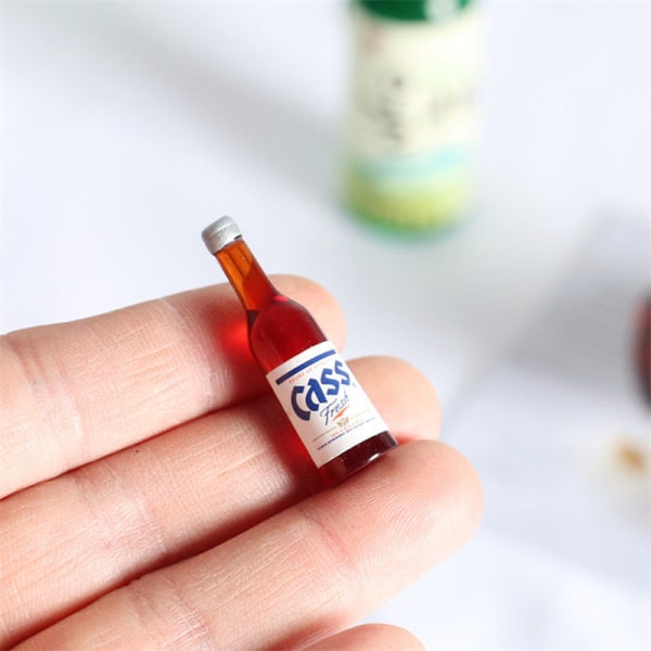 Mikrominiatyrmöbler Tiny småskalig leksaksdockahus DIY Decora Mini dryckesflaska Cass