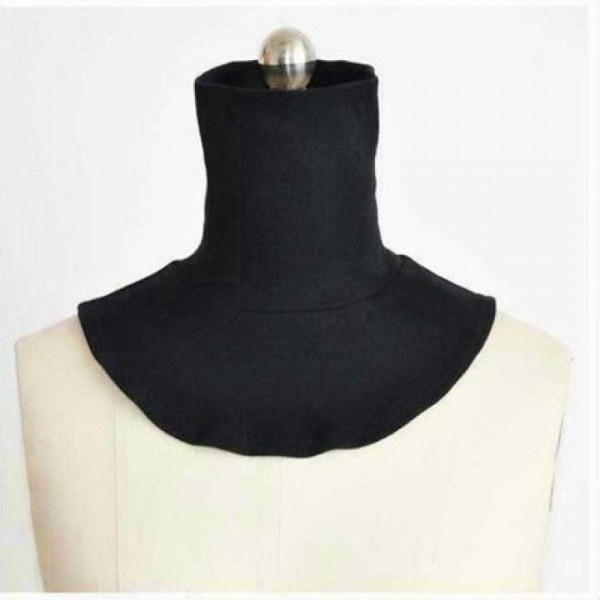 Elegant fuskkrage för kvinnor Avtagbar halv Köldsäker thermal stickning med bottentröja Tröja herrhalsscarf Black