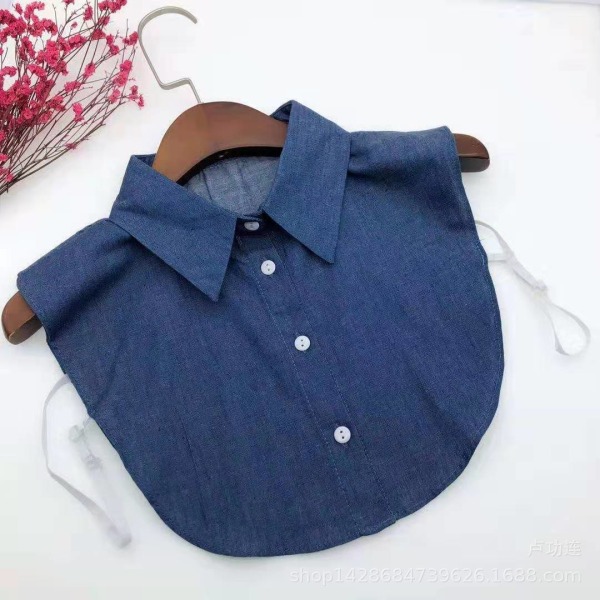 Elegant fuskkrage för kvinnor Avtagbar halvflerfärgad bomullsskjorta som tillval ett stort antal Cowboy 27 cm