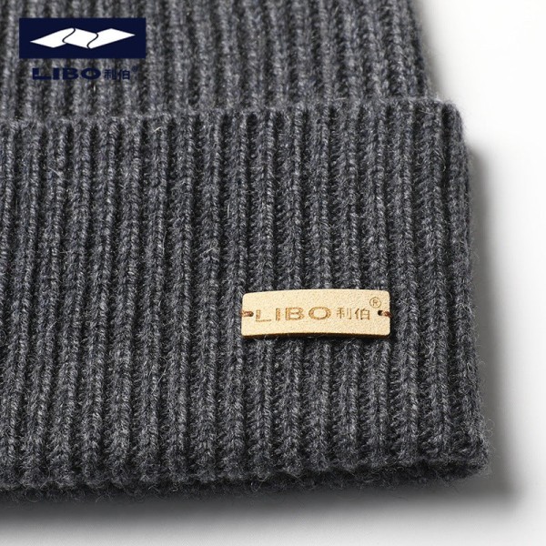 Damer Män Stickade mössor Varm enfärgad Cashmere Ull Hatt Förtjockad unisex Brown M