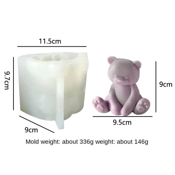 Creative Silicone Form 2022 Internet Celebrity Ins Koreansk tecknad tredimensionell sittande Fat Pier Bear Aromaterapi Ljus Fondant Form Weight reduction version