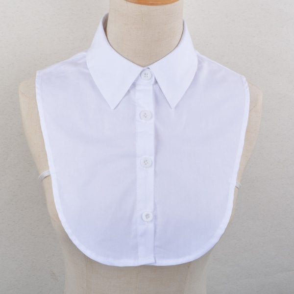 Elegant fuskkrage för kvinnor Avtagbar halvflerfärgad bomullsskjorta som tillval ett stort antal White 27 cm