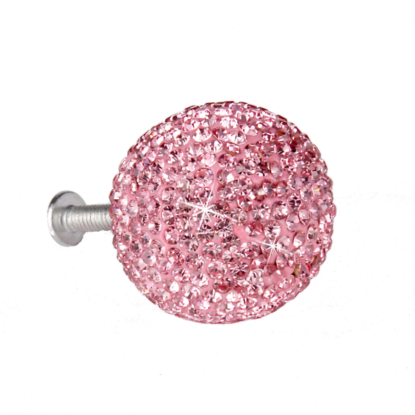 Dörrhandtag 4st 30mm Kristall Diamant Skåp Garderob Låda Diamant pink