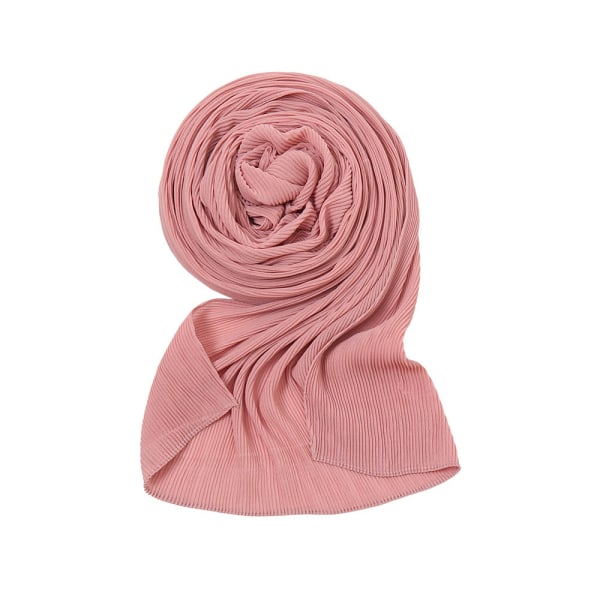 Comfort Women Scarf Shawl 2022 vår och höst chiffong plisserad monokrom 10# Pink 180-85cm