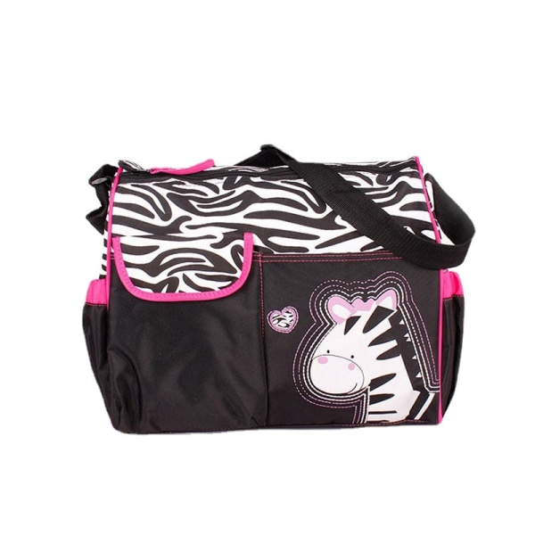 Mammaväska skötväska Multifunktionell tecknad mamma-handväska med stor kapacitet Zebra