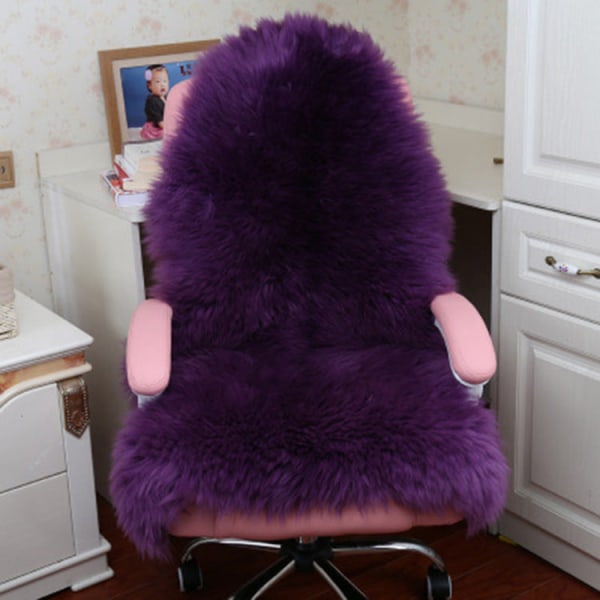 Mjuk komfortfilt Pure Wool Matta Ull Soffa Kudde Fönsterkudde Sängbord Hel ullpäls Purple 70*105cm