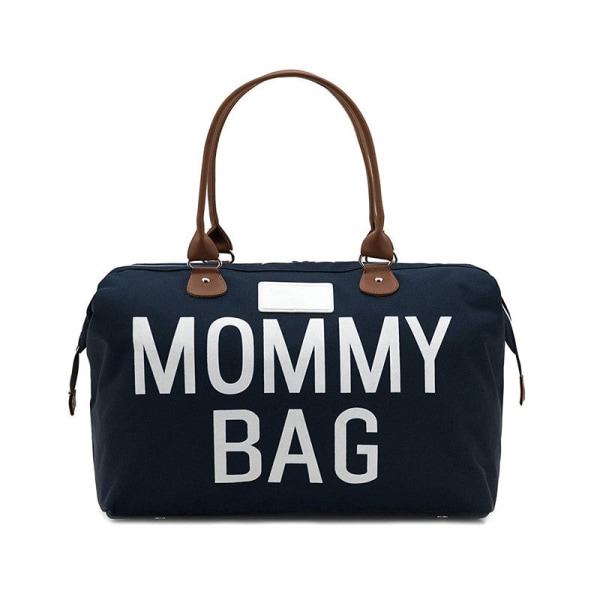 Mammaväska skötväska Multifunktionell resehandväska med stor kapacitet Navy blue With urine pad