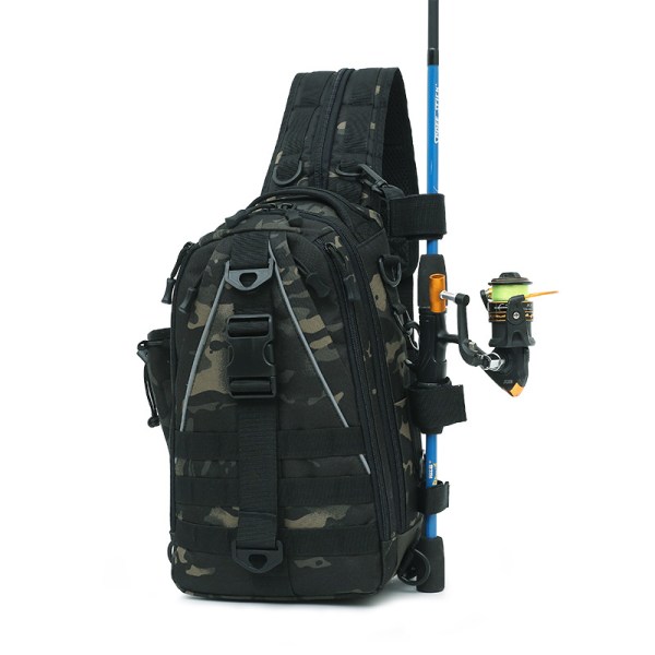 Fiskeredskapsväska Multifunktionell taktisk kista Stor kapacitet Utomhusresa Ryggspö Style 4# backpack-ACU